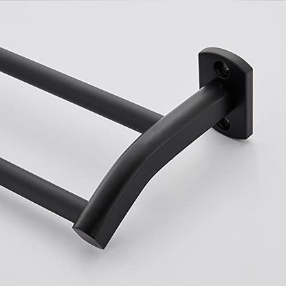 Black Double Towel Bar, Hand Towel Rack for Bathroom Wall Mounted Towel Hanger, Matte Black Bath Towel Rod,16 Inch - size: 16 Inch Double Bar