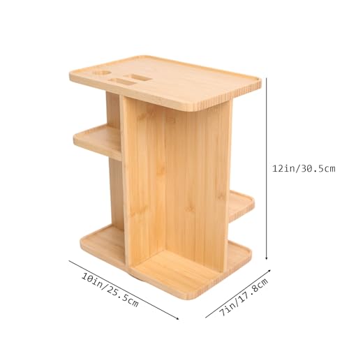 Bamboo 360 Rotating Makeup Organizer | spinning bathroom organizer spinning makeup organizer spinning organizer for vanity Bathroom Bedroom Home Office