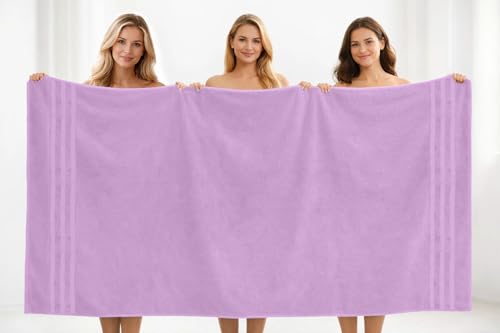 DAN RIVER 2 Pack Bath Sheets Extra Large 35x70, Large Bath Towels for Adults, XL Oversized Heavy Duty Towel Set, 600 GSM 100% Ring Spun Cotton, Soft Quick Dry, Lavendar - color: Lavendar