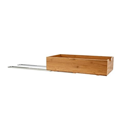 Household Essentials Glidez Bamboo and Steel Pull-Out/Slide-Out Storage Organizer for Under Cabinet Use - 1-Tier Design - Fits Standard Size Cabinet or Shelf, Natural - size: 11", style: Single Tier