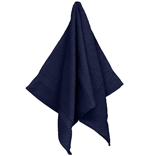 Luxury Hotel & Spa Ultra Soft Hand Towels 100% Turkish Cotton - Navy - Set of 4 - color: Navy, size: Hand Towel - Set of 4