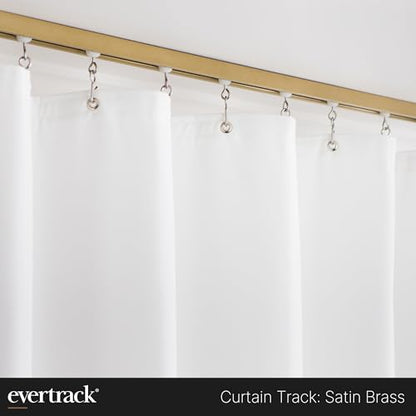Curtain Track - Ceiling Mounted Curtain Rail for Curtains, Drapes, and Room Dividers - USA Made - Large+ (24 Feet), Satin Brass - color: Satin Brass, size: Large+ (24 Feet)