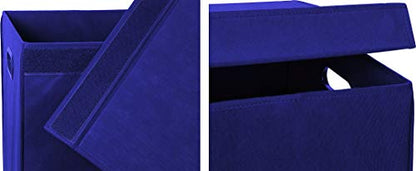 Simple Houseware Double Laundry Hamper with Lid & Removable Bags, Dark Blue | Heavy Duty 600D Polyester, Water-Resistant Surface - color: Dark Blue