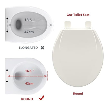 Round Toilet Seats with Toddler Seat Built In, Potty Training Toilet Seat Round Fits Both Adult and Child，with Slow Close and Magnets,Safe PP Material Easy Clean,Biscuit - color: Biscuit, size: Round with Toddler Seat