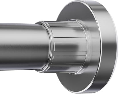 Ausemku Shower Curtain Rod 32-80 Inch Adjustable - 1 Inch Diameter Heavy Duty No drill Spring Tension Shower Rod, Non-Slip Rustproof Telescopic Rod for Bathroom, Nickel - color: Nickel, size: 32-80 Inches