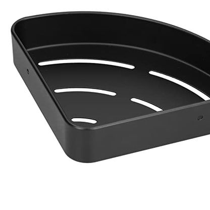 Shower Shelf Wall Mounted Triangular Corner Shelves Storage Rack Organizer for Home Bathroom Rest Room Black Aluminum Alloy Rust Proof Durable