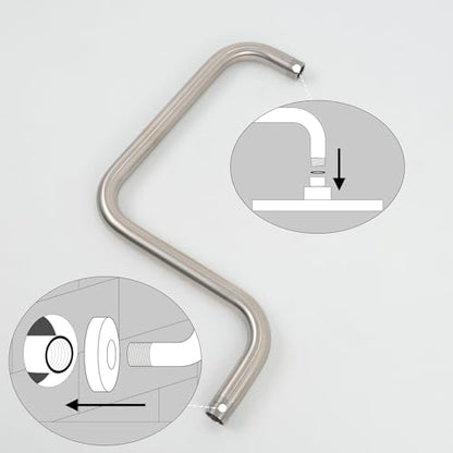 S shaped Shower Arm,13 Inch Stainless Steel Wall-Mounted High Rise Shower Head Extension Arm with Flange,Brushed Nickel,10Z2MK - color: Brushed Nickel, style: S Shaped