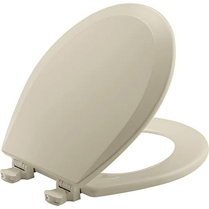 Bemis 500EC Durable Wood Toilet Seat with Easy Clean Hinges, Made in USA, Round, Bone - color: Bone, size: Round