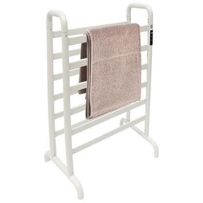 Dual-Row Freestanding Electric Towel Warmer Rack, 180W Fast Heat-Up Towel Rack with LED Display & Timer,12 Bars Towel Dryer for Bathroom, Large 23.62"x31.5" Drying Area