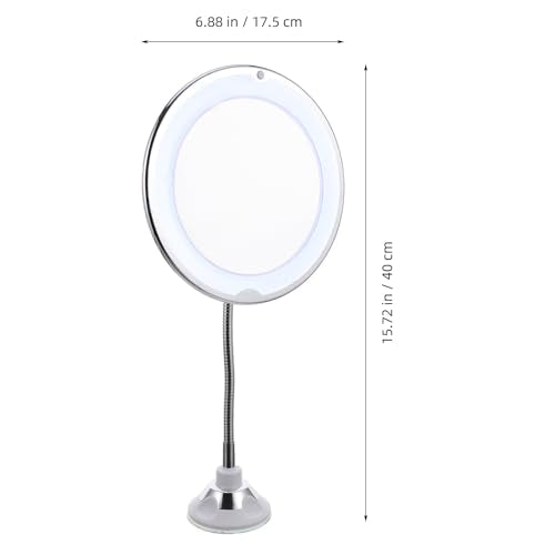 Rotating Magnifying Vanity Mirror with Suction Cup 10X Magnification LED Lighted Makeup Mirror for Bathroom and Travel Use