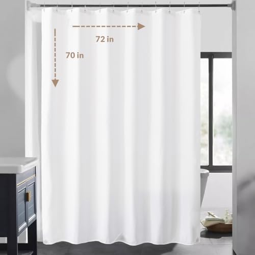 Felisa Waterproof Fabric Shower Curtain Liner with 3 Large Magnets,72 x 70 inches Hotel Quality & Soft Cloth Shower Curtain,Washable White Shower Curtain for Bathroom - color: White, size: 72"W x 70"L (Pack of 1)