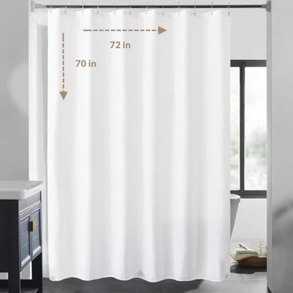 Felisa Waterproof Fabric Shower Curtain Liner with 3 Large Magnets,72 x 70 inches Hotel Quality & Soft Cloth Shower Curtain,Washable White Shower Curtain for Bathroom - color: White, size: 72"W x 70"L (Pack of 1)