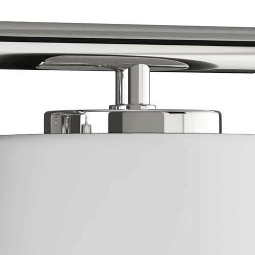 Replay Collection 2-Light Etched White Glass Modern Bath Vanity Light Polished Nickel - color: Polished Nickel, size: 2-Light