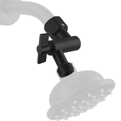 All Metal Shower Head Elbow Adapter Black | Adjustable Shower Head Extension Adapter Shower Arm Extension Connector for Showerhead, Wall Mounted - color: Black