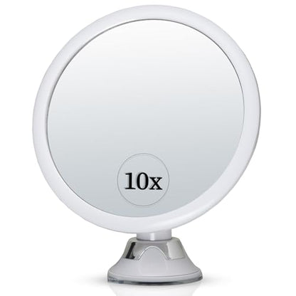 10X Round Magnifying Mirror for Applying Makeup - Suction Cup Cosmetic Make Up Mirror, Ideal for Vanity, Bathroom, and Travel Use - 6.7" Diameter