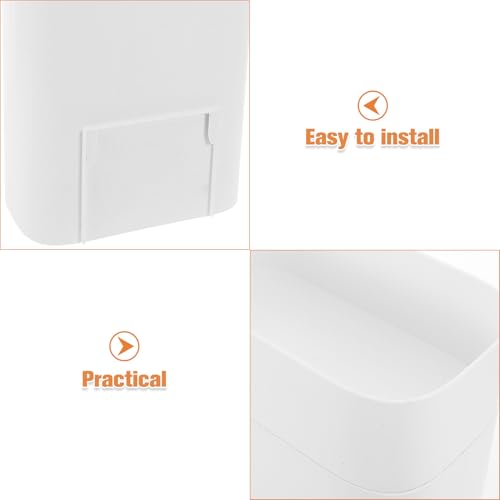 Wall Mount Paper Cup Dispenser and Holder, Double-Tube Ceramic White with Storage Box, Universal for Disposable Cups, Suitable for Water Coolers, Bathrooms, Offices, and Gyms