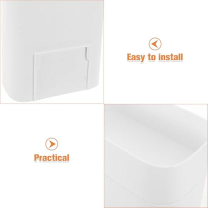 Wall Mount Paper Cup Dispenser and Holder, Double-Tube Ceramic White with Storage Box, Universal for Disposable Cups, Suitable for Water Coolers, Bathrooms, Offices, and Gyms