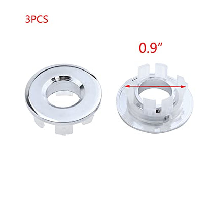 T Tulead Stainless Steel Sink Overflow Covers Silver 3Pcs | Kitchen Bathroom Sink Hole Cover, Decorative Cover, Round Drain Overflow Covers