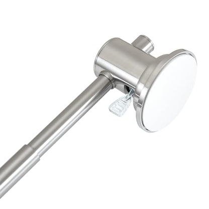 JiePai 17-28 Inch Extendable Suction Cup Towel Bar, Brushed Nickel | Adjustable,No Drill Removable Vacuum Towel Rail,Heavy Duty Wall Mount ,For Smooth Surfaces,for Bathroom & Kitchen - color: Brushed Nicke