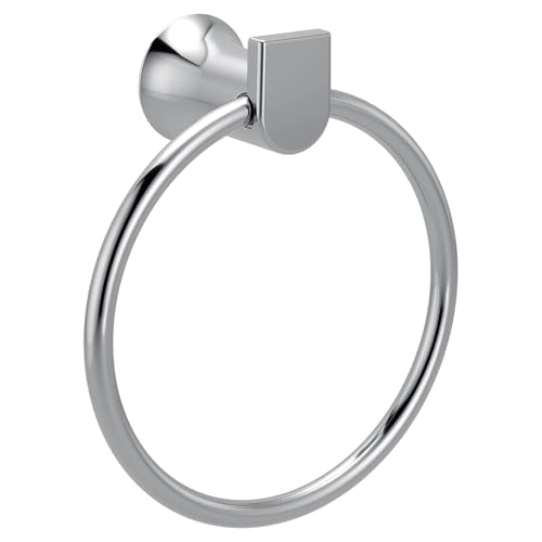 Moen Genta LX Modern Wall Mount Bathroom Hand Towel Ring, Chrome, BH3885CH - color: Chrome