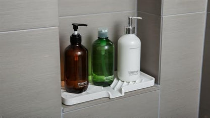 Silicone Soap Dish Tray and Sponge Holder with Drain Chute and Feet | 3-Way Sloped Design | Bathroom and Kitchen Sink Organizer Caddy (Dark Chocolate, 10"x4", 7.8 Ounces) - color: Dark Chocolate, size: 10"x4"