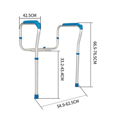 Aluminum Alloy Toilet handrail, Elderly Safety handrail, Toilet Elderly Toilet Stand up Assist handrail,Toilet Safety Frame, Adjustable Freestanding Toilet Handrails Helper