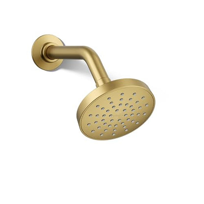 KOHLER K-33641-G-2MB Elate® Single-Function Showerhead, 1.75 GPM, Powerful Flow Shower Head, Easy Maintenance, Sleek Design, Vibrant Brushed Moderne Brass - color: Vibrant Brushed Moderne Brass, size: 1.75 GPM