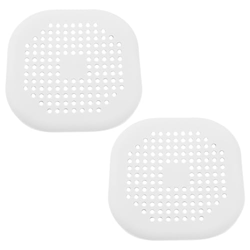 2 Pack 5.5 Inch White rain Hair Catcher | Silicone, Square ,140mm, Sink Drain Strainer, Shower Drain Hair Catcher, Drain Protector Hair Stopper, For Bathroom Bathtub