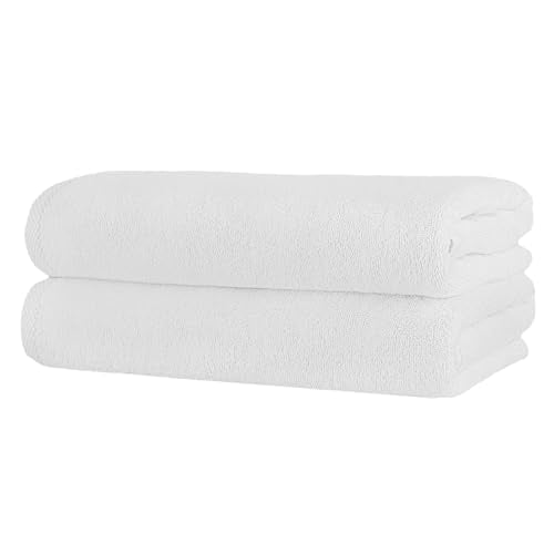 Nine West - 100% Cotton 2 Pack Bath Towel Set, Premium Quality Highly Absorbent & Comfy Bath Towels for Spa & Hotel | 28"x54" (White) - color: White, size: 2-Piece Bath Towel Set