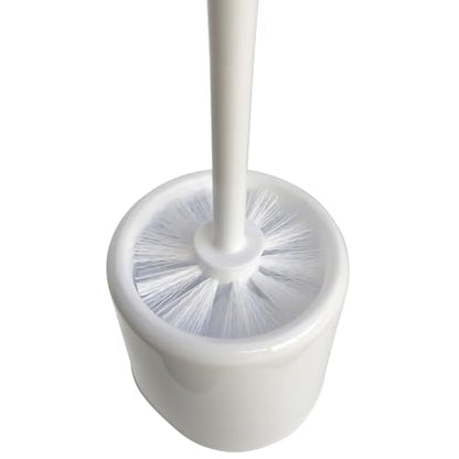Sparta Toilet Bowl Brush with Caddy, 16 Inch, White | Flo-Pac, Polypropylene Bristles, Long Plastic Handle, Sanitary Storage Caddy