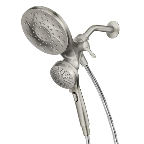 Moen 26009SRN Engage Magnetix 2-in-1 Combo Rain Showerhead with Handheld Spray, Magnetic Docking System, Spot Resist Brushed Nickel, 6-Spray Settings, 2.5 GPM | Handheld Spray, Magnetic Docking System, Spot Resist Brushed Nickel, 6-Spray Settings, 2.5 GPM