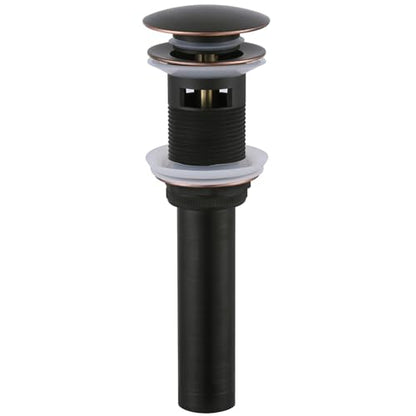 Angle Simple Bathroom Sink Stopper Oil-Rubbed Bronze, Pop Up Sink Drain | Only for Sink with Overflow Hole, Brass Stopper with Stainless Steel Tailpiece, Fit 1.61 to 2 Inches Diameter of Drain Hole - color: Oil-rubbed Bronze