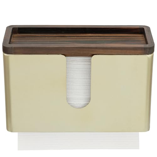 MyGift Gold Paper Towel Holder - Wall Mounted Paper Towel Dispenser & Bathroom Napkin Holder - color: Brass