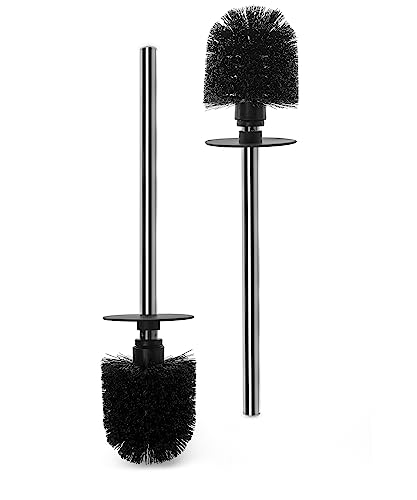 2 Pack Toilet Bowl Cleaning Brush Set for Bathroom | No Assembly and No Scratching Toilet Bowl, 304 Anti-Rust Handle - color: Brush