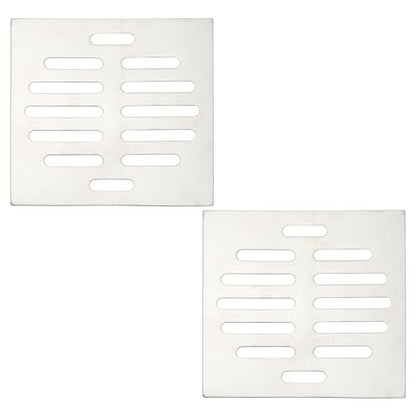 uxcell 2 Pcs Square Floor Drain Cover, Stainless Steel Shower Hair Catcher Drain Grate for Small Lawns, Bathroom Covers, Kitchen Floor Drains, Silver Tone(4 Inches) - size: 4 Inches