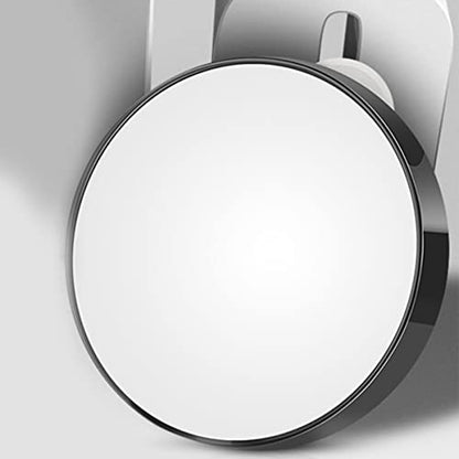2pcs Magnifying Round Makeup Mirror Black Lighted Compact Mirror Suction Cup for Bathroom Travel and Cosmetics Diameter
