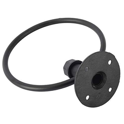 Industrial Towel Ring, Farmhouse Pipe Hand Towel Holder, Matte Black Wall Mounted Bathroom Hardware, Rustic Towel Ring for Bathroom (1)