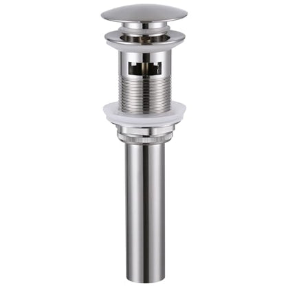 Angle Simple Bathroom Sink Stopper, Brass Pop Up Sink Drain, Brushed Nickel | Only for Sink with Overflow Hole, Fit Drain Hole with 1.61 to 2 Inches Diameter, Fast Drainage - color: Brushed Nickel