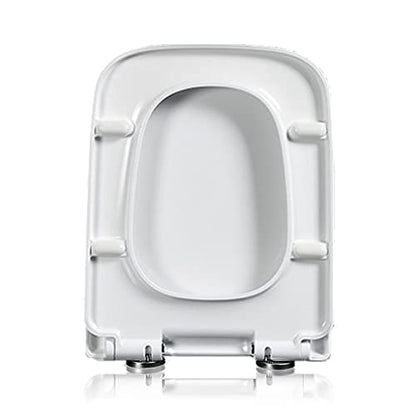 Toilet Seat with Cover, Slow Close, Quick Release, Easy Cleaning, Thickened PP Material, Top Fixing Adjustable Hinge, White - size: 04A