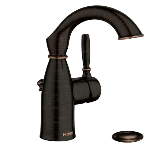 Moen Sarona Mediterranean Bronze One-Handle Single Hole Rustic Farmhouse Bathroom Sink Faucet with Optional Deckplate, 84144BRB