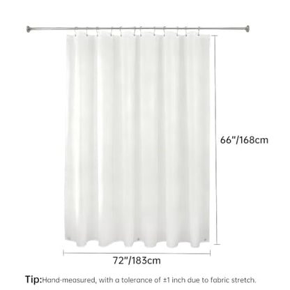 FY&XZH Shower Curtain Liner - Waterproof Fabric Shower Curtain Liner, Machine Washable, Magnetic Weighted Bottom,Soft Cloth Bathroom Shower Liner (White) - size: 72"W x 66"L (Pack of 1)