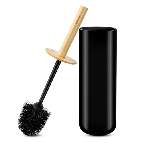 SUBEKYU Toilet Brush, Toilet Bowl Brush and Holder Set, Bathroom Toilet Bowl Cleaner for Deep Cleaning, Black - color: Black 1p