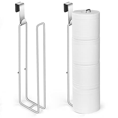 2Pcs Over The Tank Toilet Paper Holder for 4 Roll Tissue，Bathroom Toilet Paper Roll Storage Holder Wall Mount Brushed Nickel,Metal Hanging Toilet Paper Holder Dispenser,Organizer | Bathroom Toilet Paper Roll Storage Holder Wall Mount Brushed Nickel,Metal