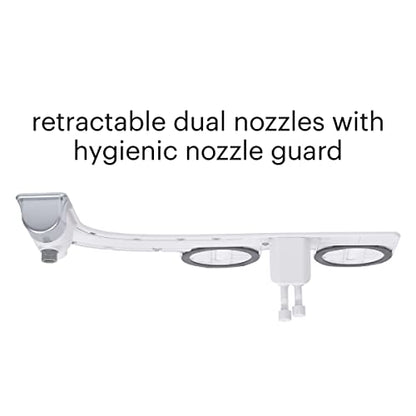 Brondell Bidet Attachment for Toilet SS-250 SimpleSpa Fresh Water Spray with Adjustable Water Pressure Side Arm Control, Slim Bidet Sprayer, Silver Knob (Dual Nozzle) - style: Fixed Dual Nozzle