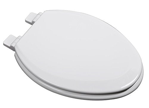 1F1E7-00 Premium Molded Wood Elongated Toilet Seat with Slow Close Hinge & OSG, White - color: White, style: ELONGATED