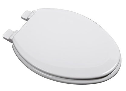 1F1E7-00 Premium Molded Wood Elongated Toilet Seat with Slow Close Hinge & OSG, White - color: White, style: ELONGATED