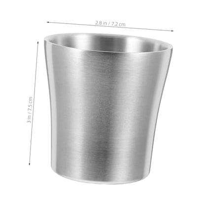 DECHOUS Stainless Steel Toothbrush Holder and Rinse Cup Waist Shaped Metal Mug for Bathroom Multiuse Drinking Cup for Stylish Travel Accessory Reusable and Stackable