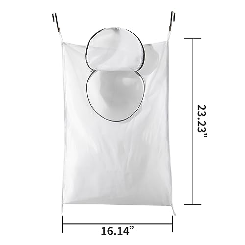 Hanging Breathable Nylon Laundry Bag with Round Zipper Opening, Mesh Design, Durable Tear-Resistant Material, Space-Saving Storage Solution for Bathroom, Dorm, and Home Use