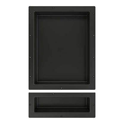 Redi Niche Double Recessed Shower Shelf – Black, Two Shelves, 16-Inch x 26-Inch x 4-Inch - size: 26" H x 16" W, style: 2 Shelves