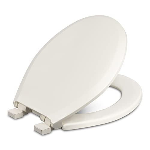 Centoco Round Toilet Seat, Lift & Clean, Slow Close, USA, Biscuit | Lift-Off, Closed Front, Cover, Plastic, Made in the USA, 3700SCLC-416 - color: Biscuit, size: Round, style: Lift and Clean and Slow Close